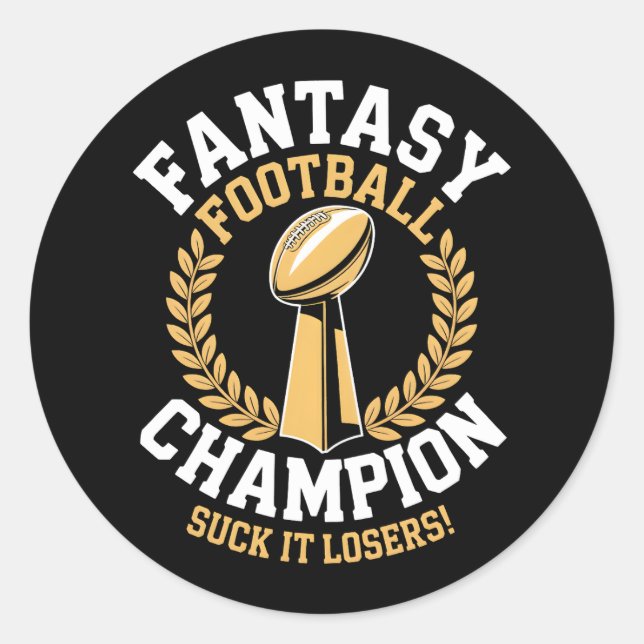 Adesivo Redondo Fantasy Football Champion (Frente)