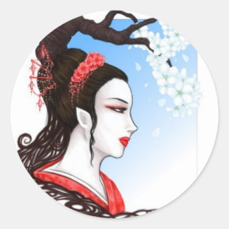 Adesivo Redondo Fantasy Geisha