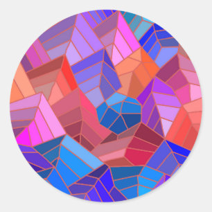 Adesivo Redondo Fantasy Mounains View do Céu