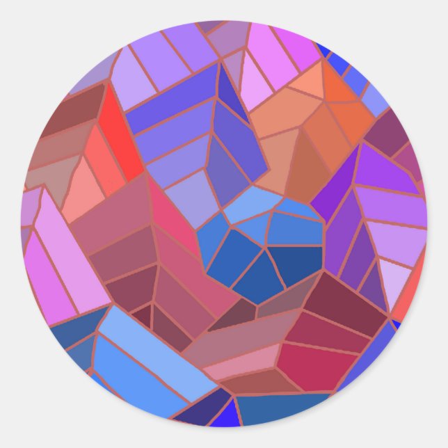 Adesivo Redondo Fantasy Mounains View do Céu (Frente)