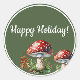 Adesivo Redondo Fantasy Mushroom