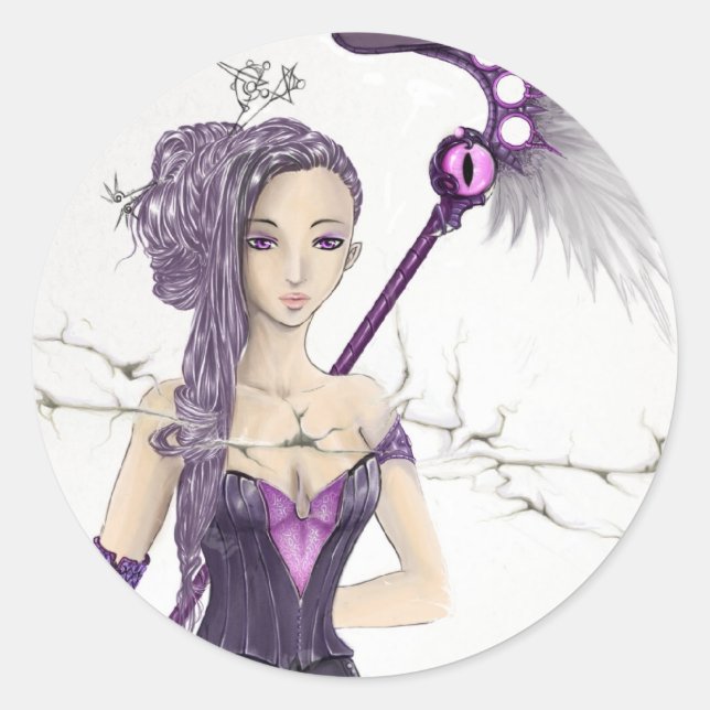Adesivo Redondo Fantasy Sorceress (Frente)