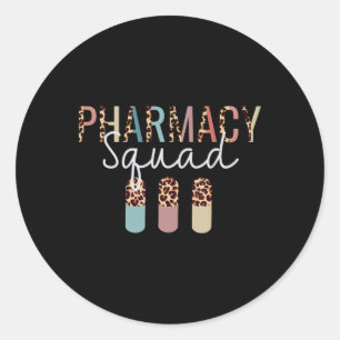 Adesivo Redondo Faracy Squad Com Leopard Print Para Farmacêutico T