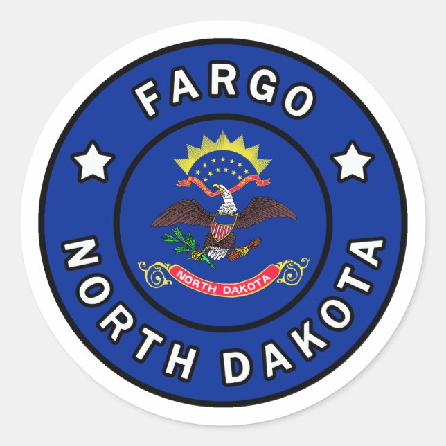 Adesivo Redondo Fargo North Dakota (Frente)