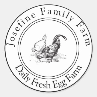 Adesivo Redondo Farm Fresh Eggs Chicken Coop Rustic Country Farm