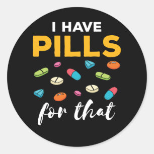 Adesivo Redondo Farmacêutica Pharmacy Tech, tenho comprimidos para