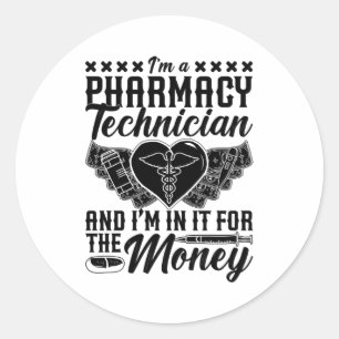 Adesivo Redondo Farmacêutico Medicine Tech Sou um técnico de farmá