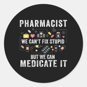 Adesivo Redondo Farmacêutico Não Consegue Consertar Estudante De F