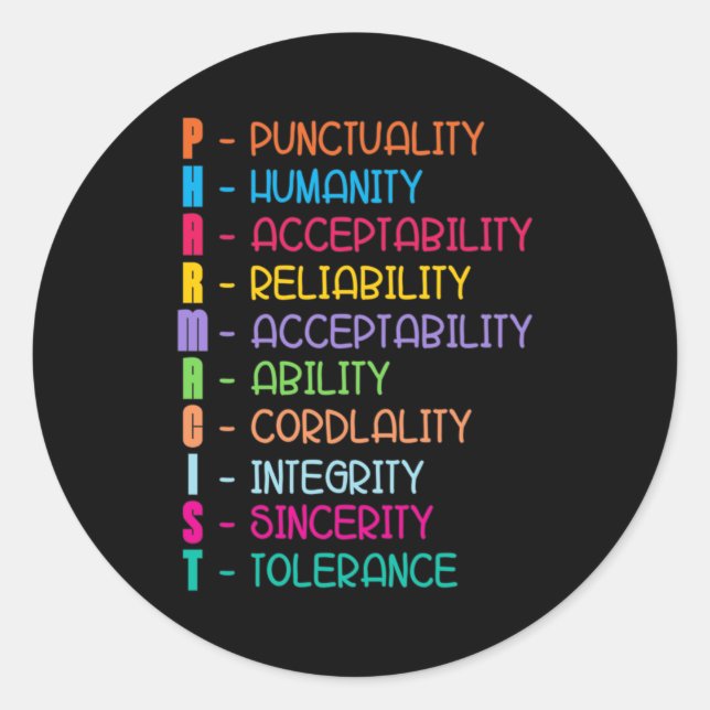 Adesivo Redondo Farmacêutico Técnico de Medicina Técnica de Farmác (Frente)