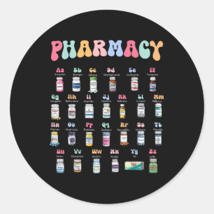 Adesivo Redondo Farmácia Alfabeto Médico Farmacêutico