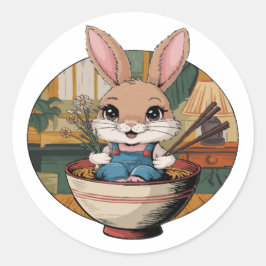 Adesivo Redondo Farmcore Ramen Bunny