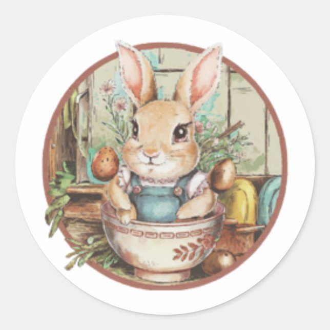 Adesivo Redondo Farmcore Ramen Bunny (Frente)