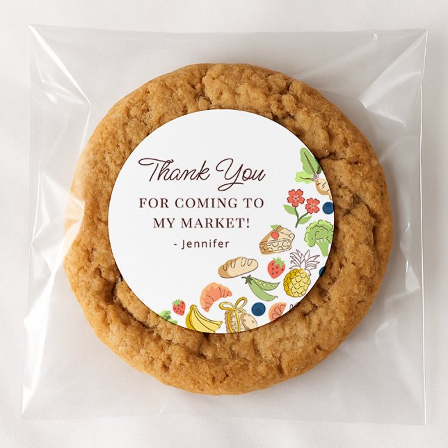 Adesivo Redondo Farmers Market Farm Fresh Birthday  (Criador carregado)