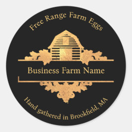 Adesivo Redondo Farmhouse Dourado e negro