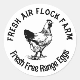 Adesivo Redondo Farmhouse Hen | Ovos