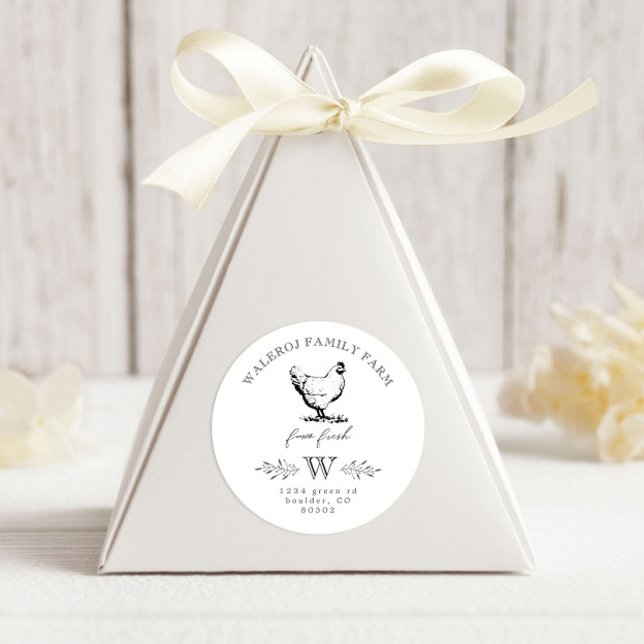 Adesivo Redondo Farmhouse Modern Chicken Fazenda (Criador carregado)