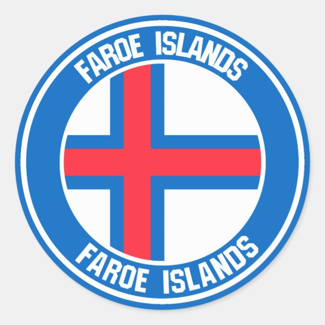 Adesivo Redondo Faroe Islands Round Emblem (Frente)