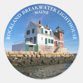 Adesivo Redondo Farol de água-viva Rockland, me Round Stickers