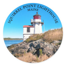 Farol de Ponto de Esquilo, Maine Round Stickers