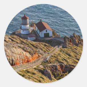 Adesivo Redondo Farol em Point Reyes National Seashore