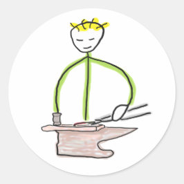 Adesivo Redondo Farrier Stickman