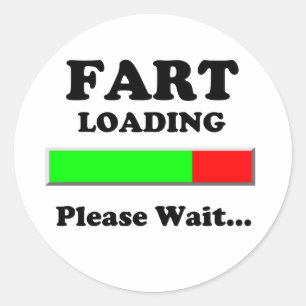 Adesivo Redondo Fart carregando por favor esperam