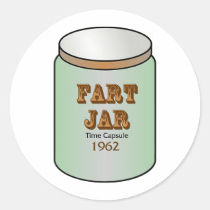 Adesivo Redondo Fart Jar Time Cápsula 1962