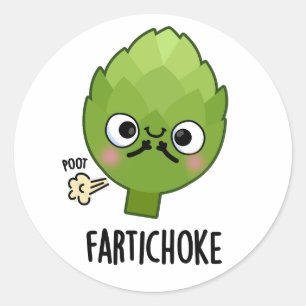 Adesivo Redondo Fartichoke Funny Farting Artichoke Pun