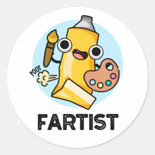 Adesivo Redondo Fartista Engraçado Artista Pun