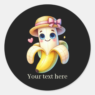 Adesivo Redondo Fãs de banana fofos personalizáveis