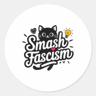 Adesivo Redondo Fascismo Esmagador Resistiu Ao Fascismo Para As Mu