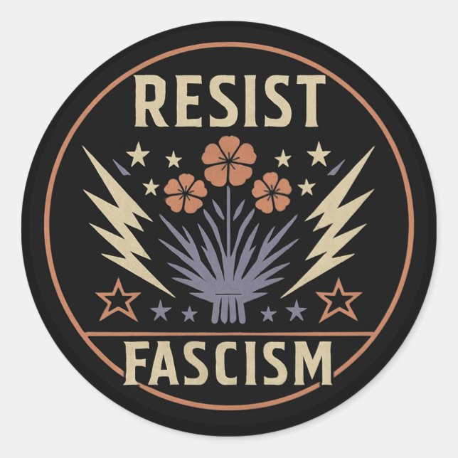 ADESIVO REDONDO FASCISMO RESISTENTE (Frente)