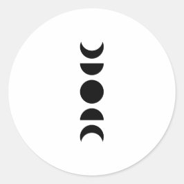 Adesivo Redondo Fases da Lua Celestial