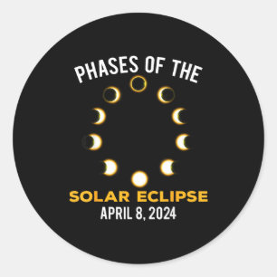 Adesivo Redondo Fases do Eclipse Solar Eclipse Solar