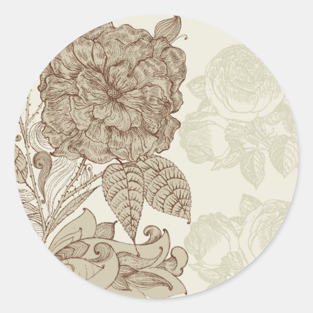 Adesivo Redondo Fashion Floral Retro-Legal Bonito (Frente)
