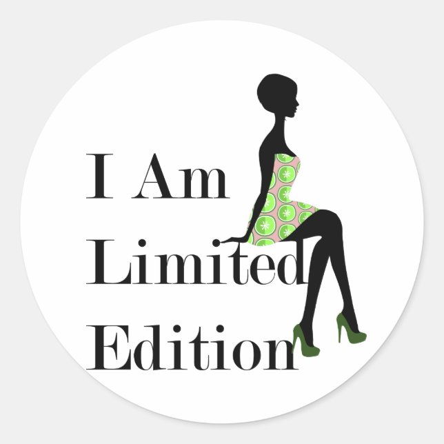 Adesivo Redondo Fashion Silhouette I Am Limited Edition Sticker (Frente)