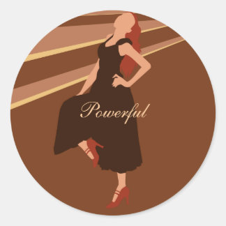 Adesivo Redondo Fashiongirl em Brown