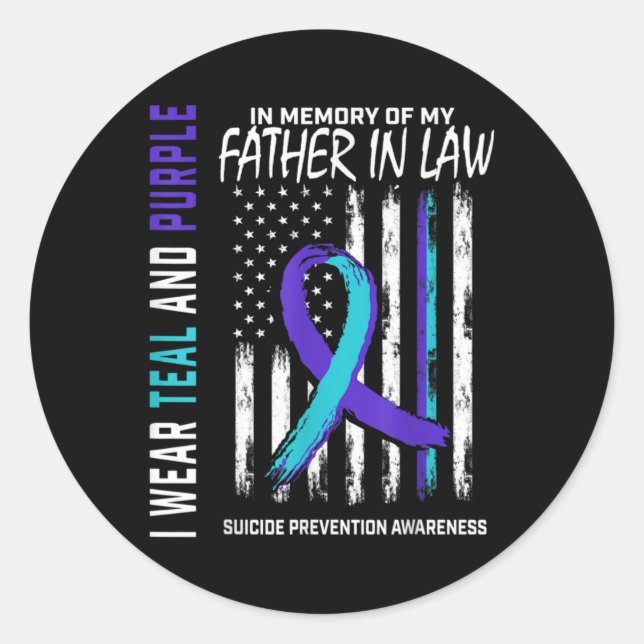 Adesivo Redondo Father In Law Suicide Awareness Prevention America (Frente)