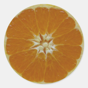 Adesivo Redondo Fatia alaranjada da fruta