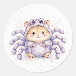 Adesivo Redondo Fatia de Aranha Fofa Fantasia de Hamster