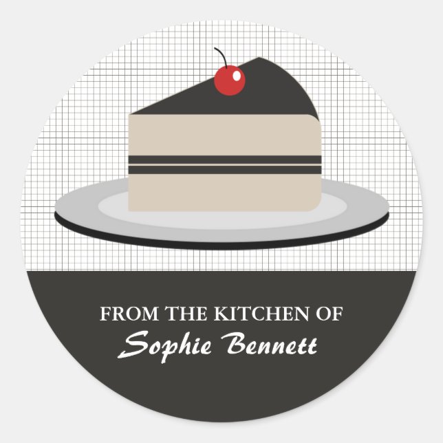 Adesivo Redondo Fatia de Bolo (Frente)