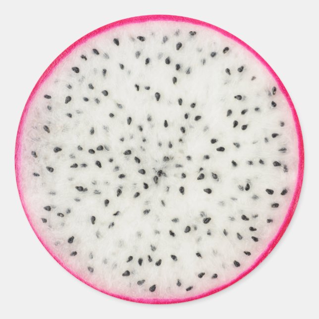 Adesivo Redondo Fatia de fruta de dragão (Frente)