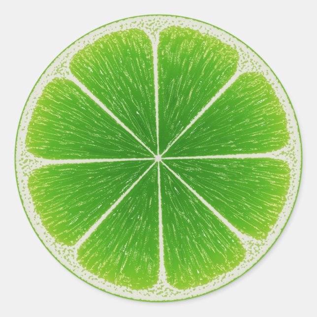 Adesivo Redondo Fatia de Fruta do Limão Citrus Verde (Frente)