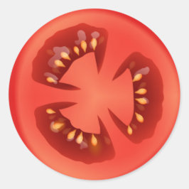 Adesivo Redondo Fatia de Tomate Vermelho