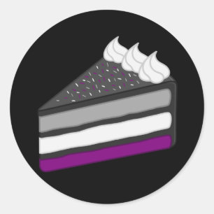 Adesivo Redondo Fatia Deliciosa de Bolo Asexual