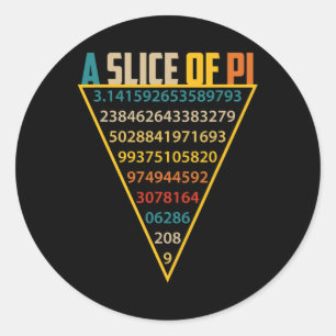 Adesivo Redondo Fatia Do Pi Day S Para Homens Símbolo Shi 3,14 Pi