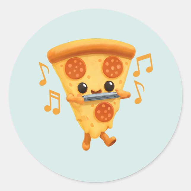 Adesivo Redondo Fatia Reproduzindo uma Corte Harmonica (Frente)