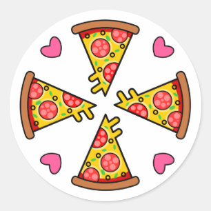 Adesivo Redondo Fatias de Pizza Deliciosas Mandara