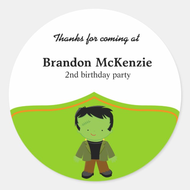 Adesivo Redondo Fato de aniversário de Halloween (Frente)