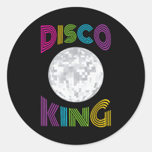 Adesivo Redondo Fato de Rei do Disco anos 70 para Homens e Rapazes